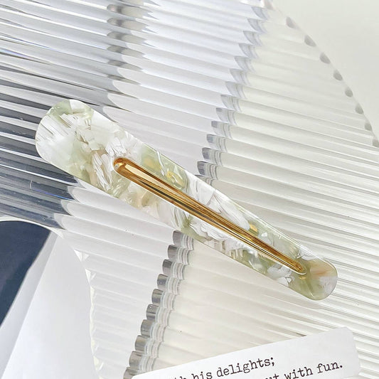 Teardrop duckbill shaped acetate plate hair clip