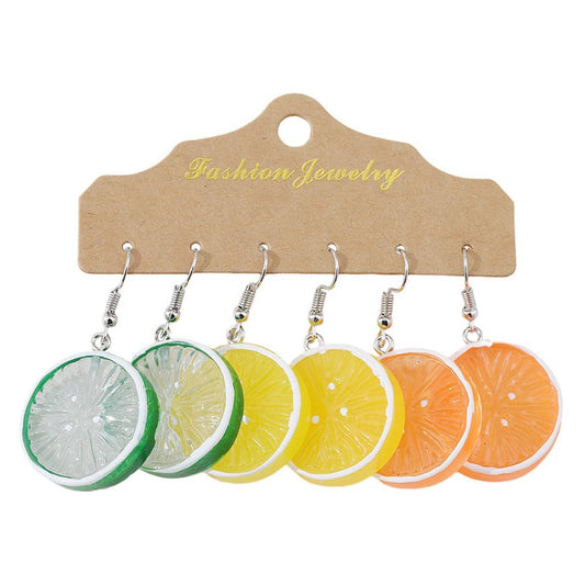 CREATIVE SWEET FRUIT LEMON PENDANT EARRINGS