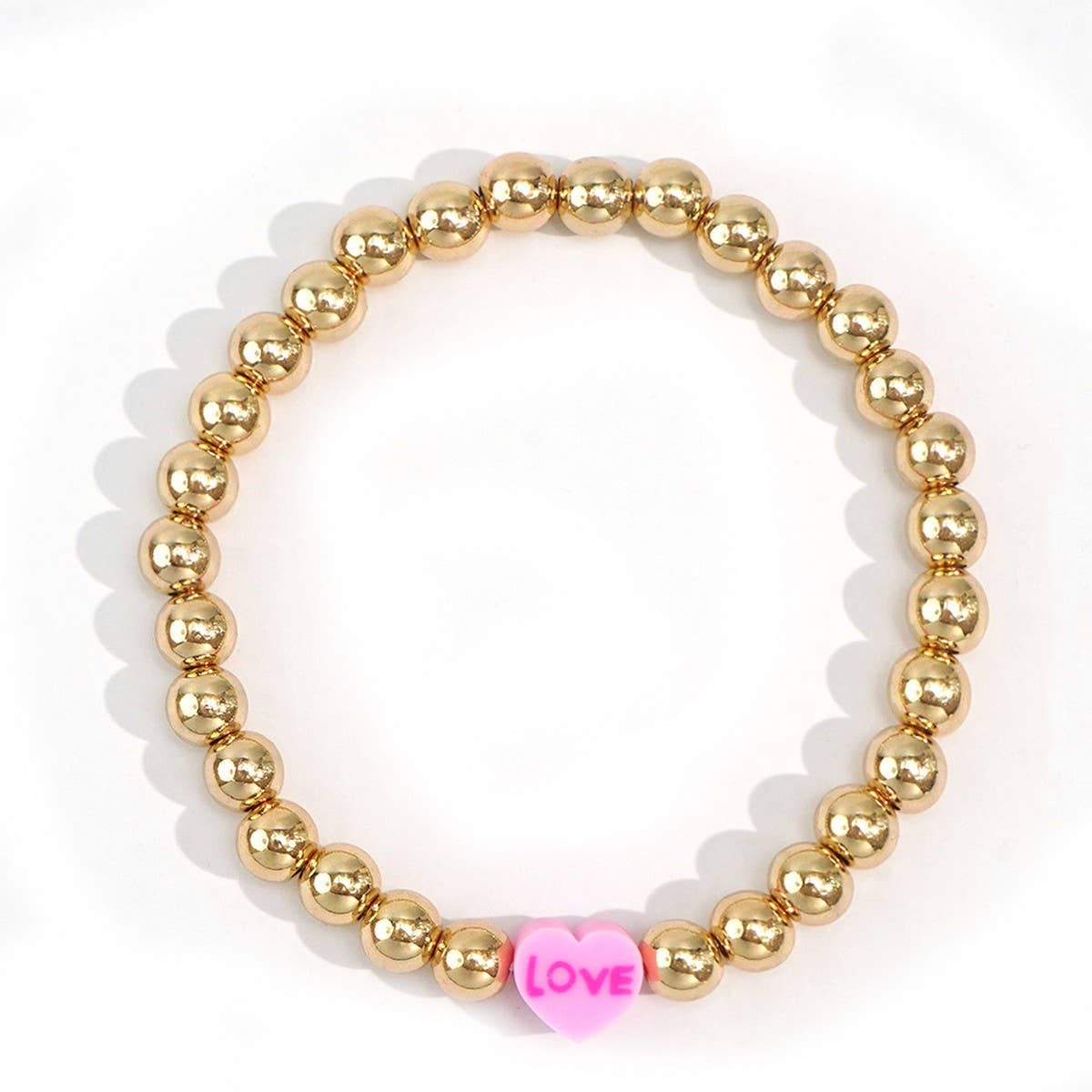 VALENTINE'S DAY POLYMER CLAY STACKING BRACELET_CWAB4628