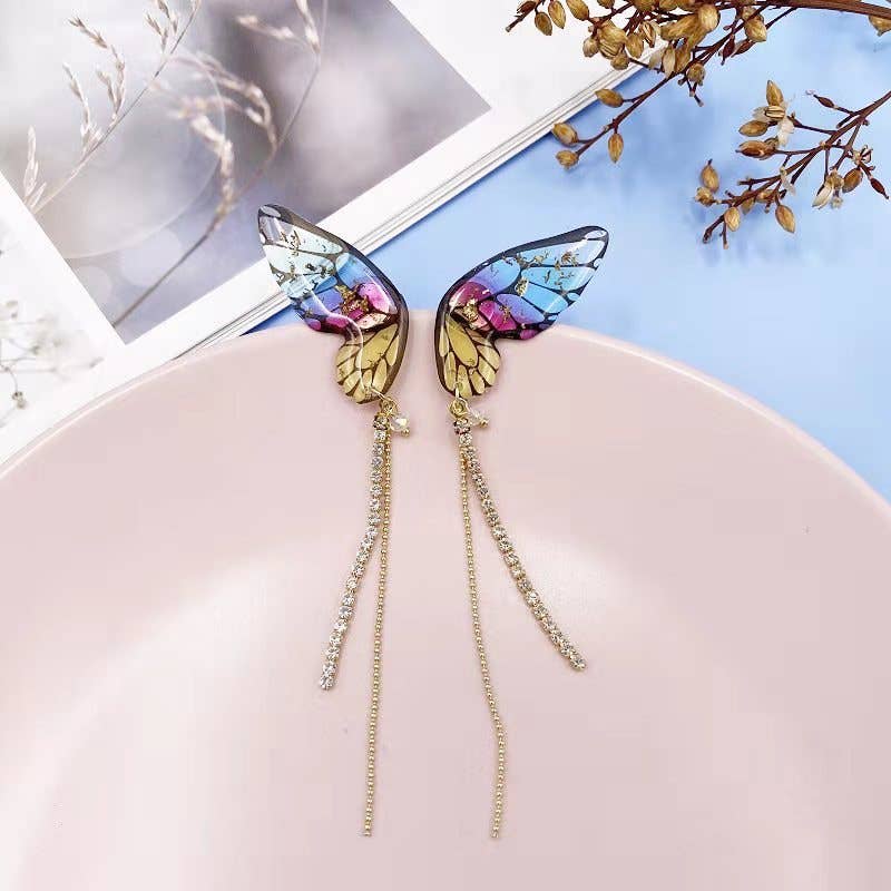 Personalized three-dimensional butterfly earrings
