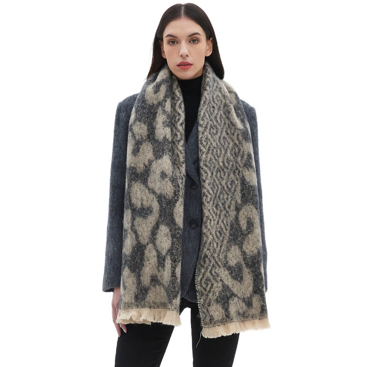 New Jacquard Leopard Print Scarf for Fall & Winter