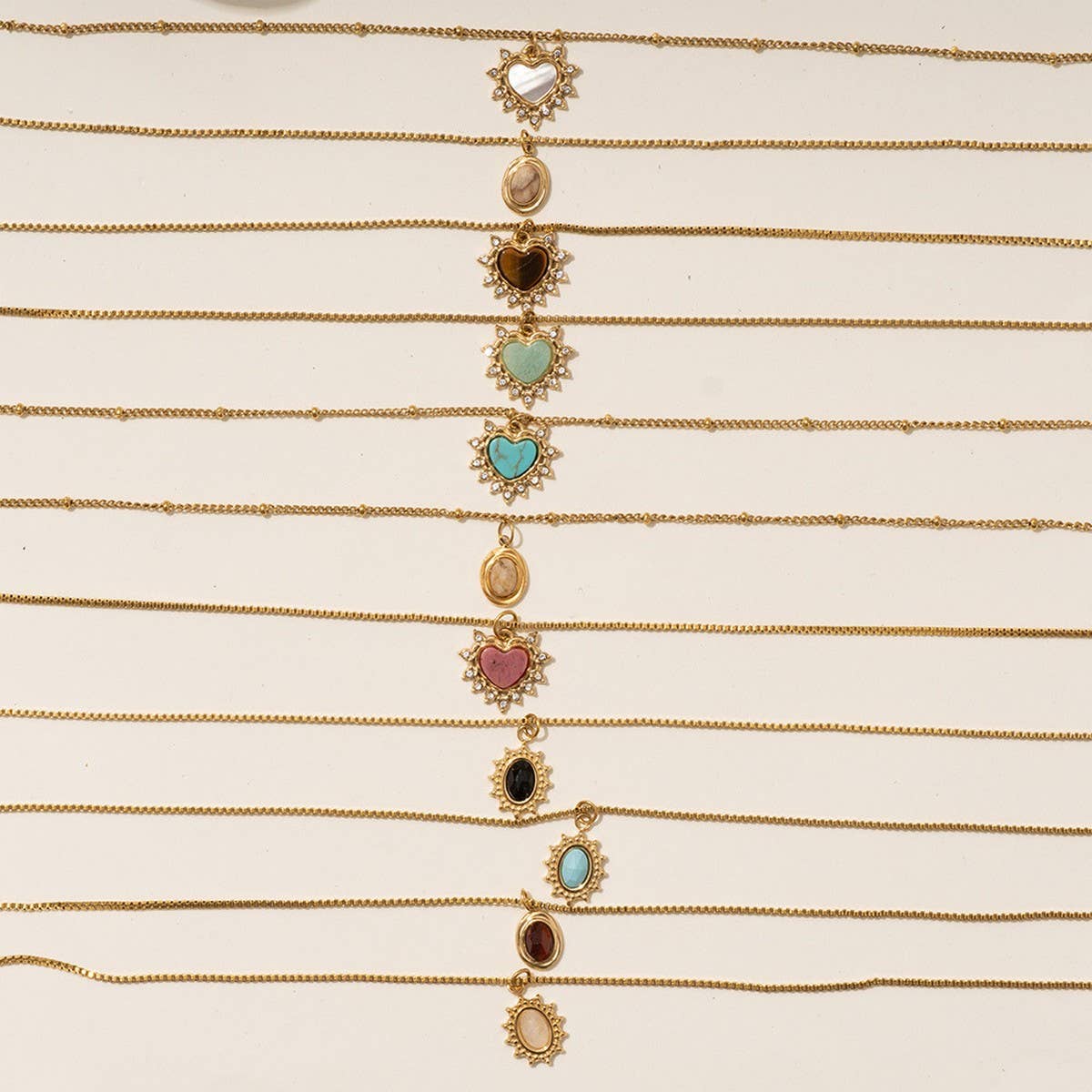 Minimalist Heart Necklace with Blue Tiger's Eye