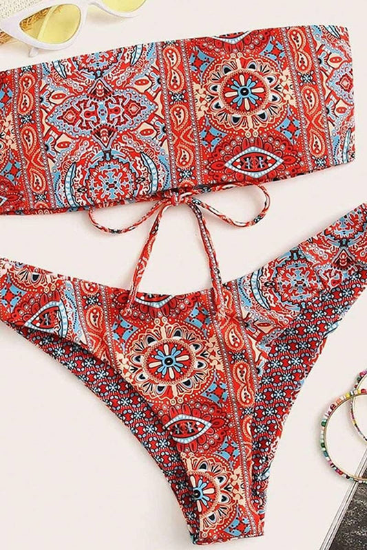 CWMW0836_PRINTED SUMMER SEXY TWO-PIECE SWIMSUIT