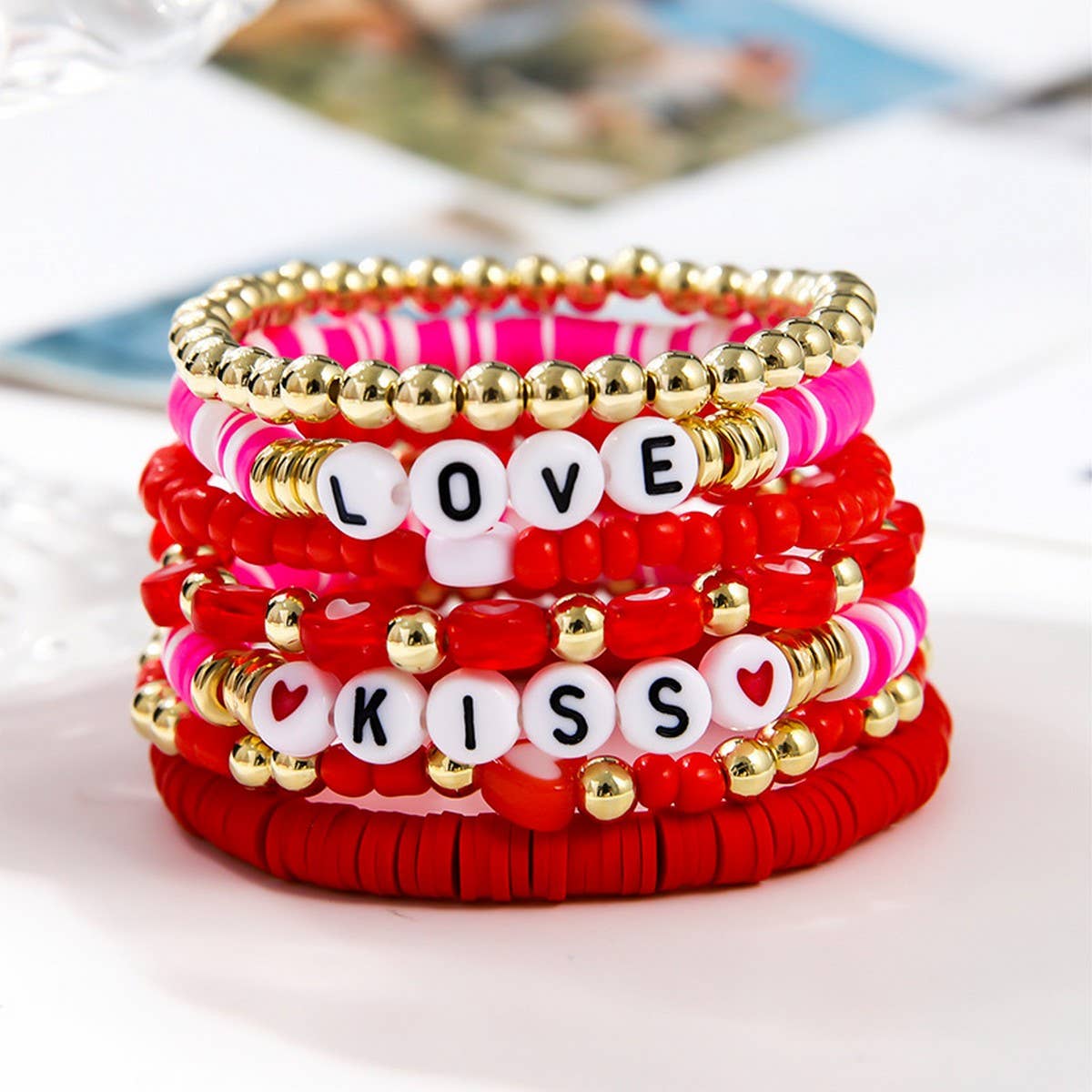 LOVE LOVE LOVE FRIENDSHIP GIFT HANDMADE BRACELET