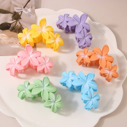 Candy Color Flower Hair Claw, Egg Flower Side Clip_CWMM5007