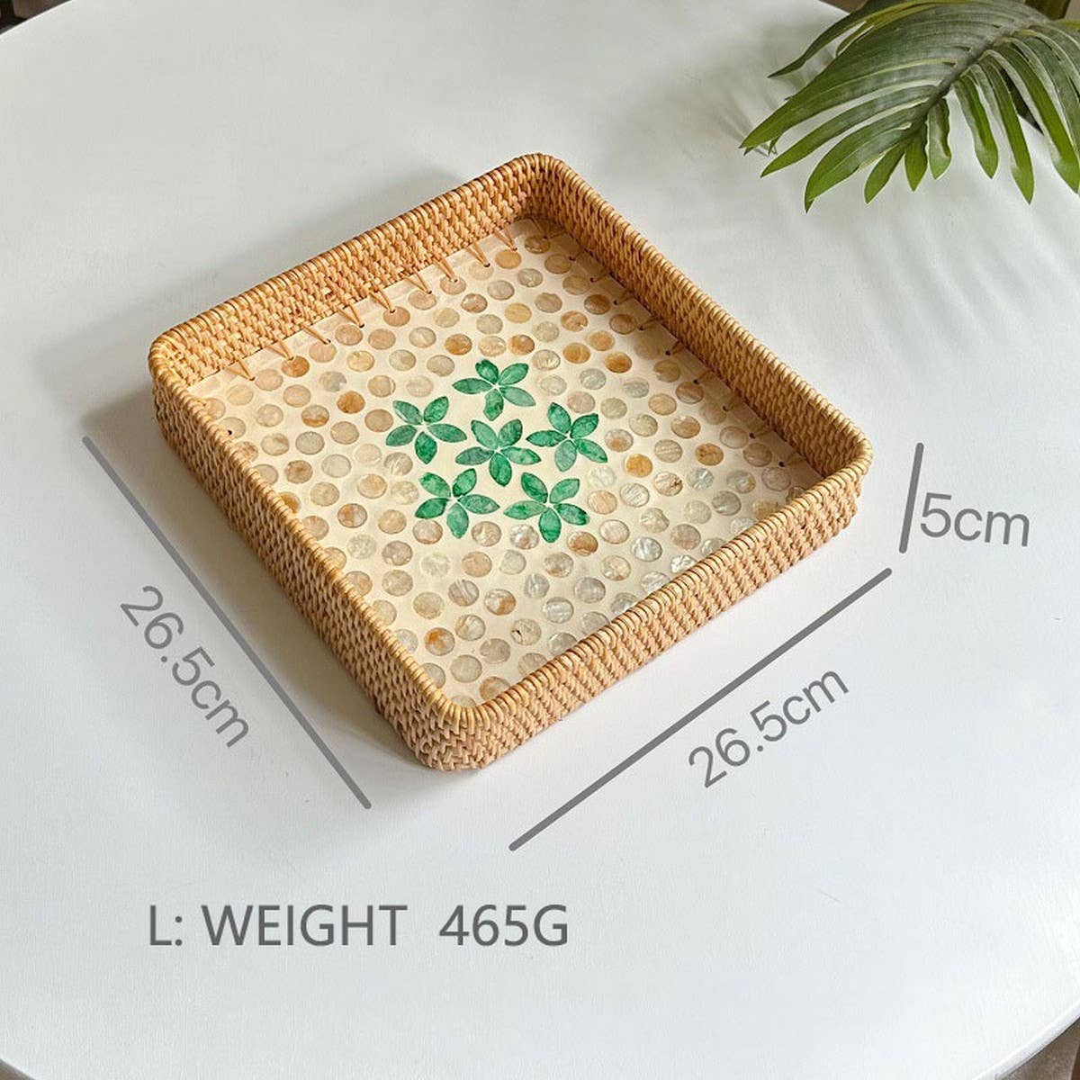 RATTAN COLORFUL SHELL CREATIVE HANDMADE FRUIT PLATE_CWMM4420