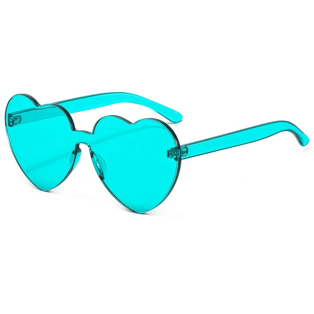 Frameless Heart Jelly Color Thick Sunglasses