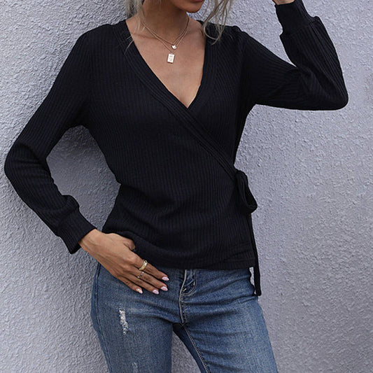 SOLID COLOR PULLOVER SLIM-FIT BASIC KNITWEAR