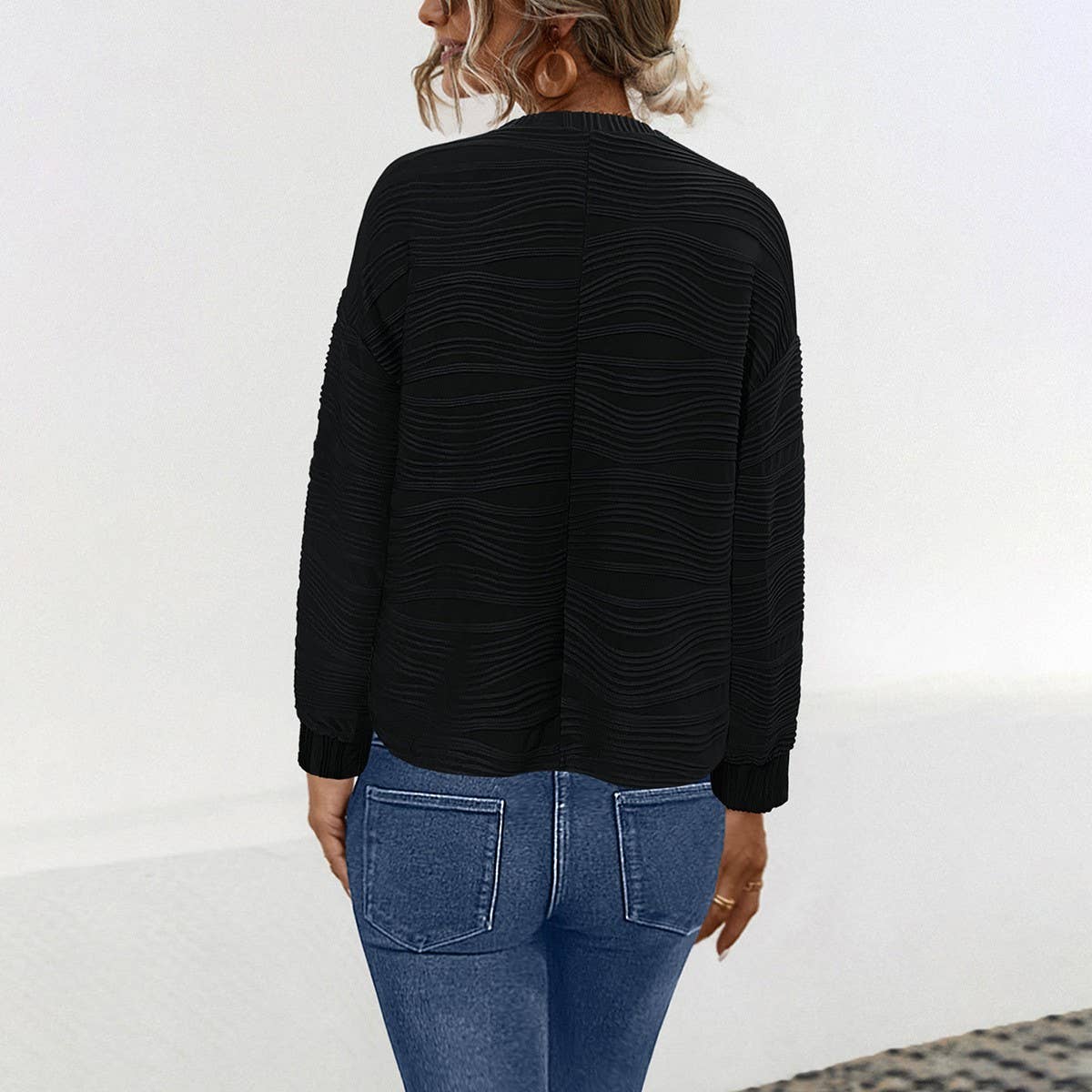 Classic casual knit solid color pullover hoodie_cwtbll1753