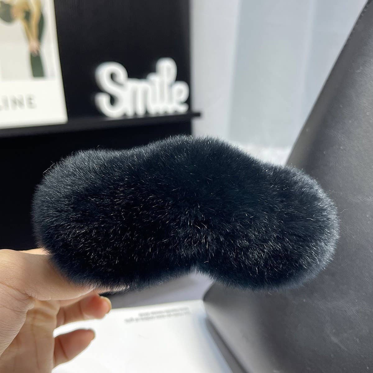 Fuzzy Bunny Fur Hair Claw, Large Lazy Style Clip