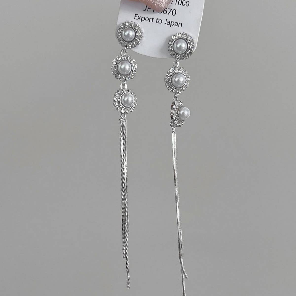 LIGHT LUXURY HIGH-END PEARL TASSEL STUD EARRINGS