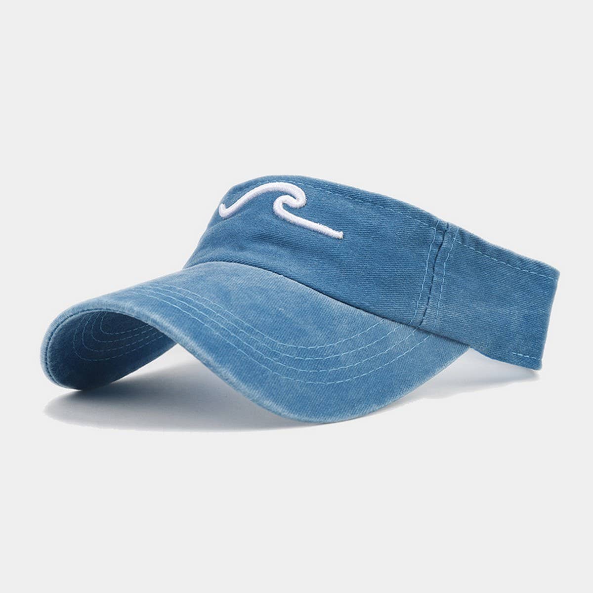 3D Wave Embroidered Visor Hat -Unisex Sunshade Cap_CWAH3299