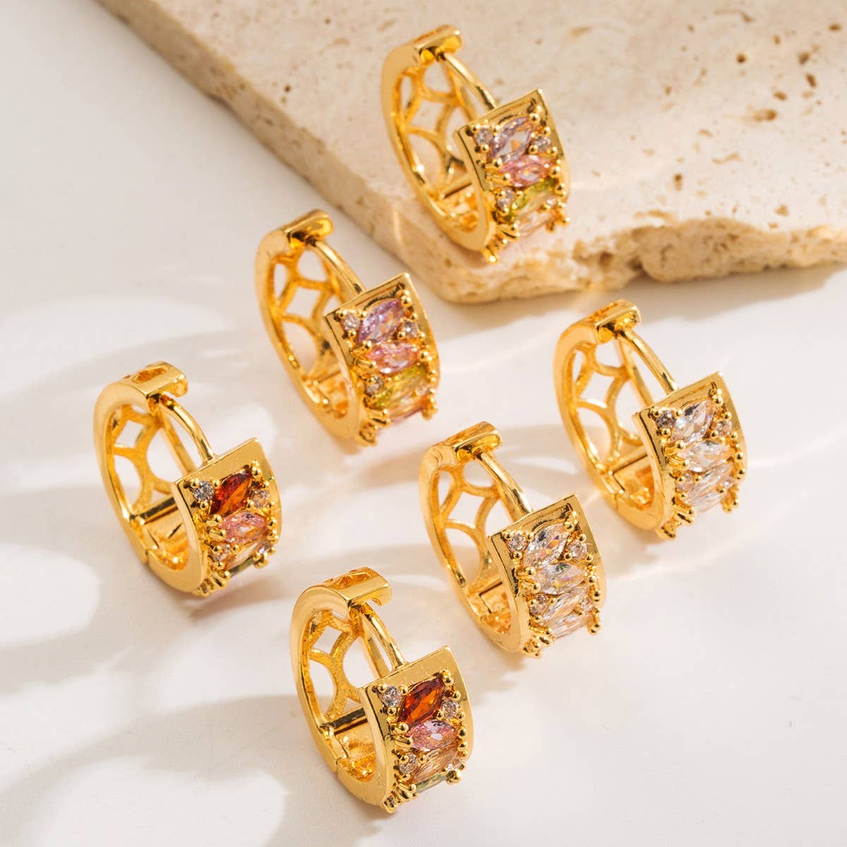 Fashion Copper Stud Earrings Minimalist Style_CWMM8525