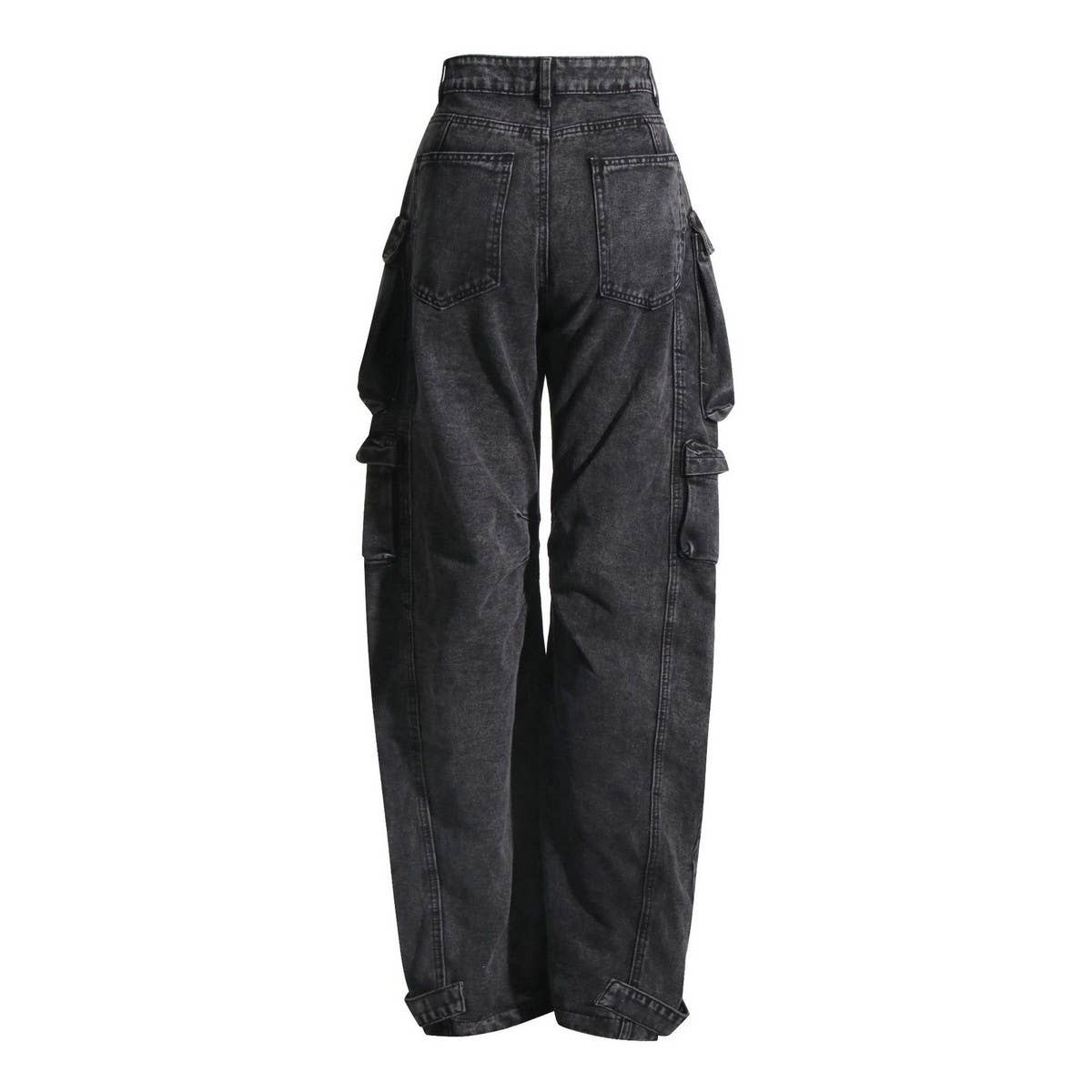 MULTI POCKET LOOSE WIDE LEG CARGO PANTS JEANS