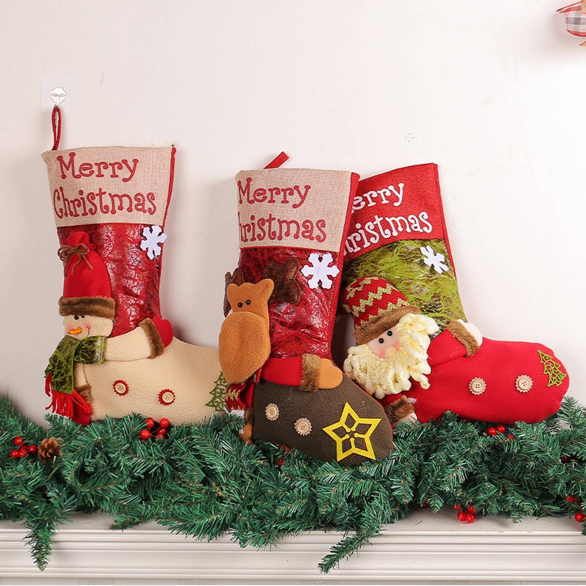 THICKENED BIG HEAD DOLL CHRISTMAS STOCKINGS
