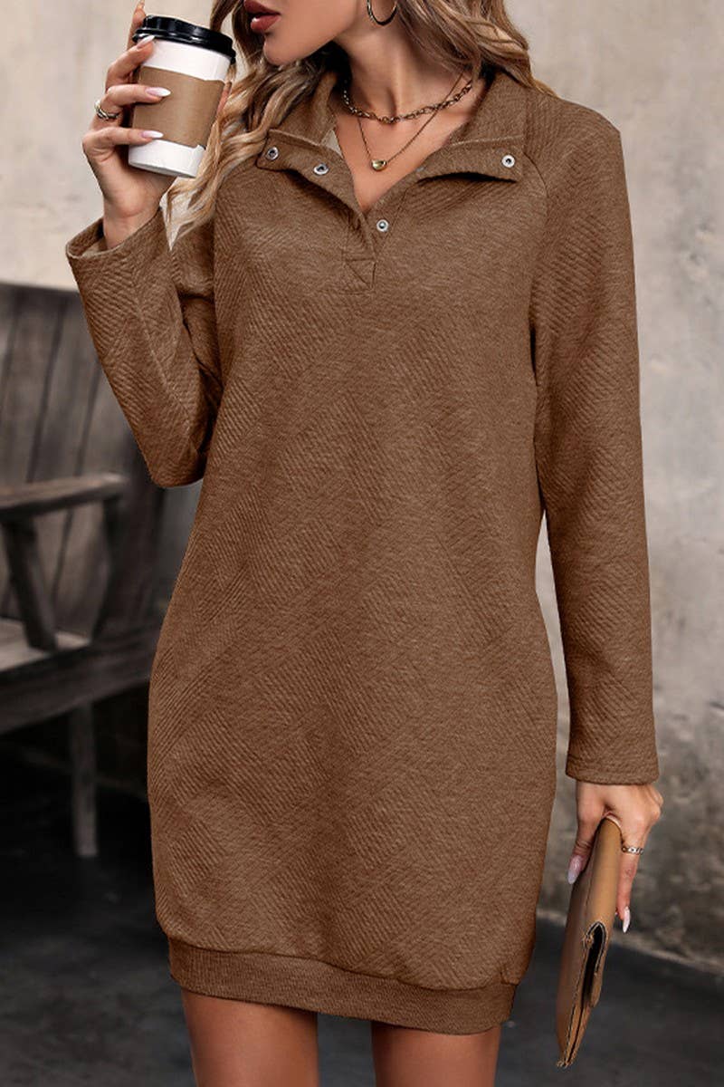 CWDSD5908_LONG SLEEVE SOLID COLOR SWEATER DRESS