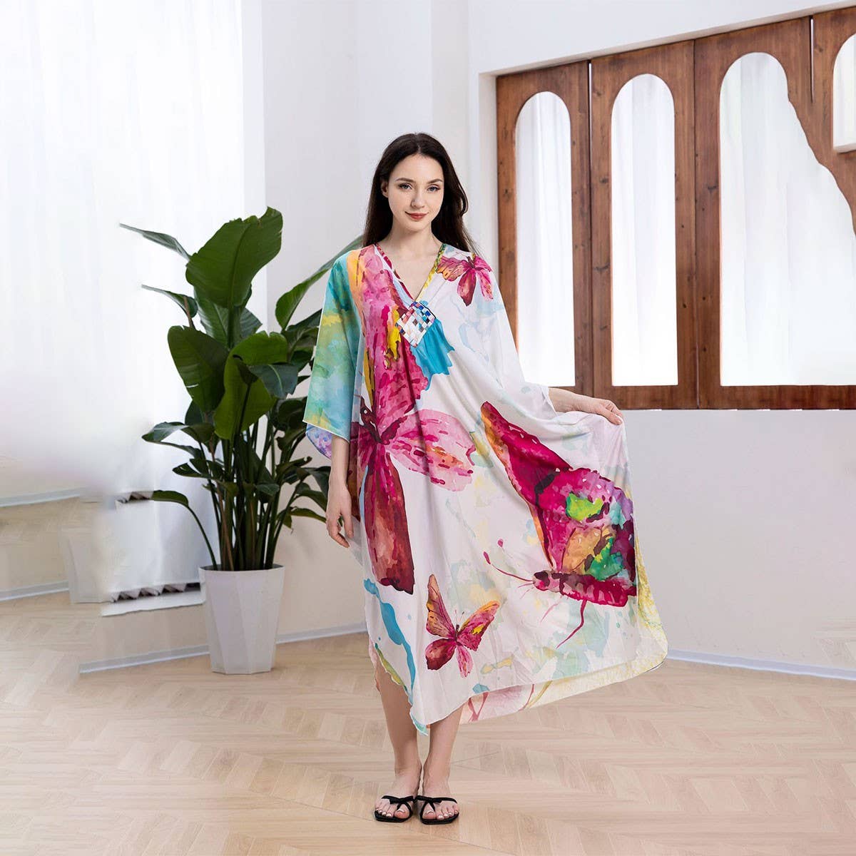 Handwoven Printed Beach Cover-Up Dress