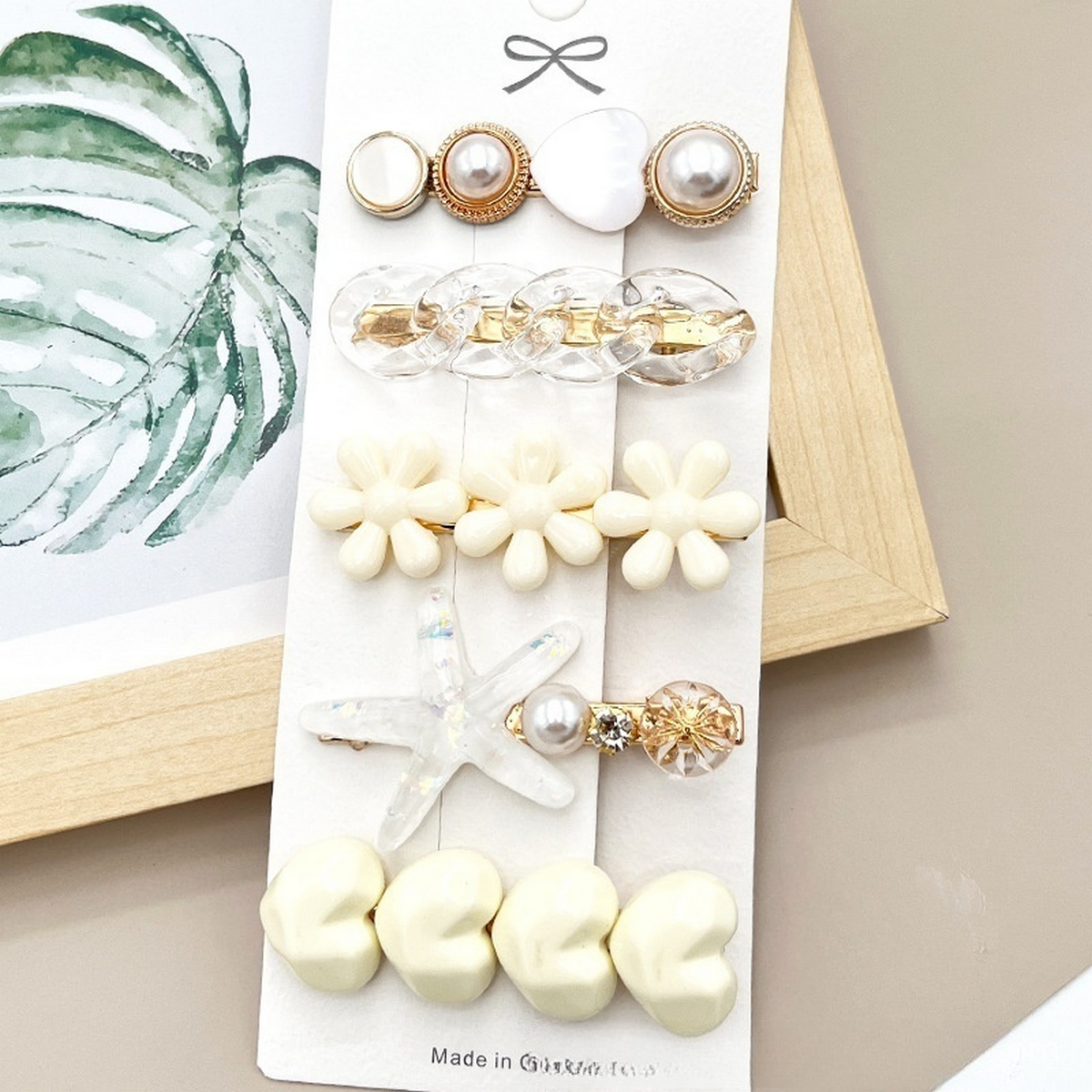 Rhinestone Pearl Hair Clip Set - Elegant Side Pin _CWAHA0159