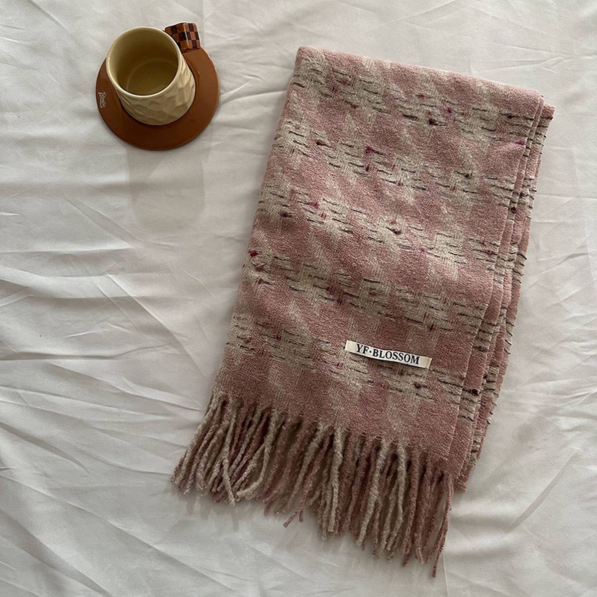 Houndstooth Scarf ? Soft Faux Cashmere Winter Wrap