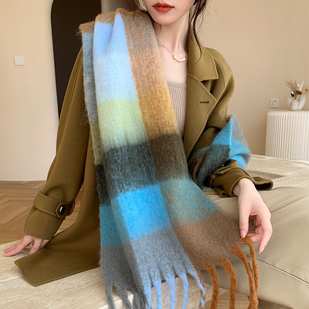Plush AC Scarf ??Thick Soft Winter Wrap_CWASC2701