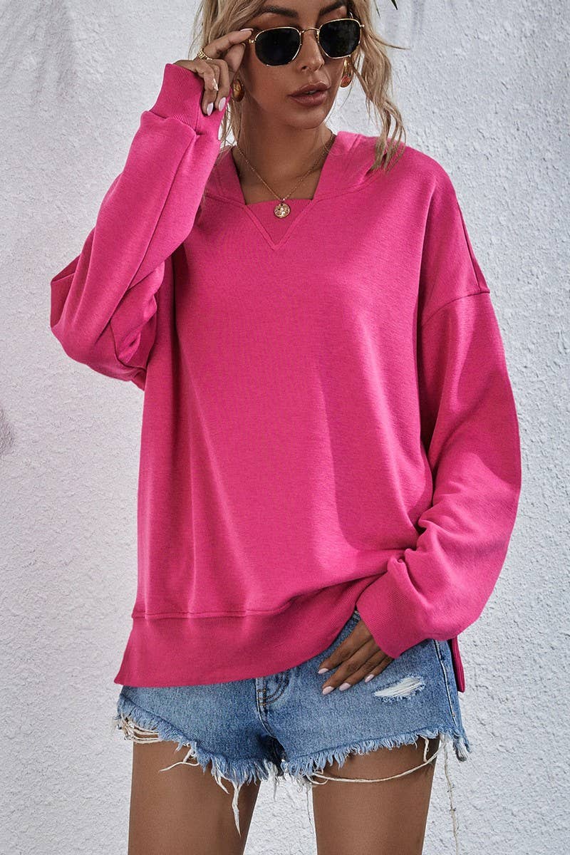 WOMEN CASUAL FLEECE HOODIE_CWOHOL0456