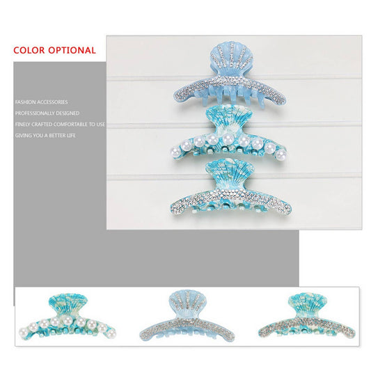 ACETATE SHELL DIAMOND GRAB CLIP SHARK CLIP_CWAHA4420