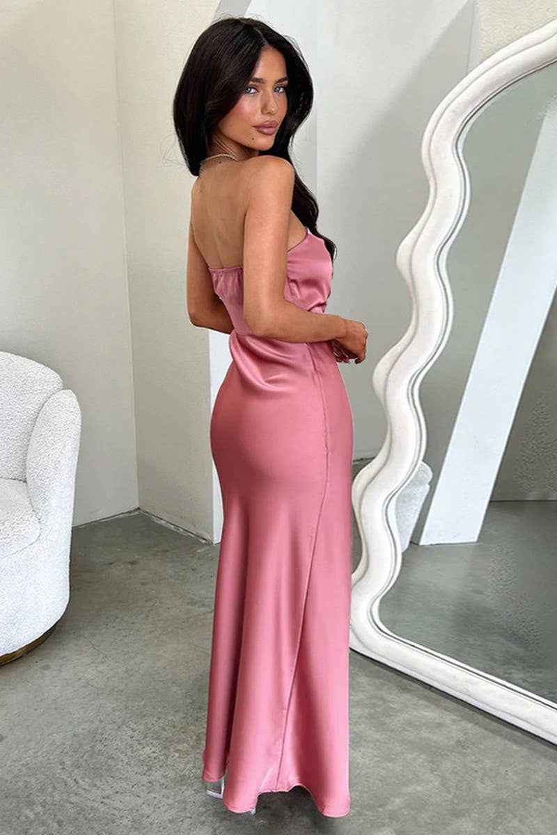 CWDTD0432_SATIN BACKLESS TUBE TOP MAXI DRESS