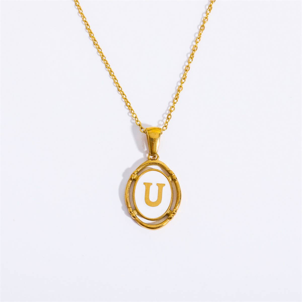 NEW CREATIVE 26 LETTERS PENDANT OVAL NECKLACE