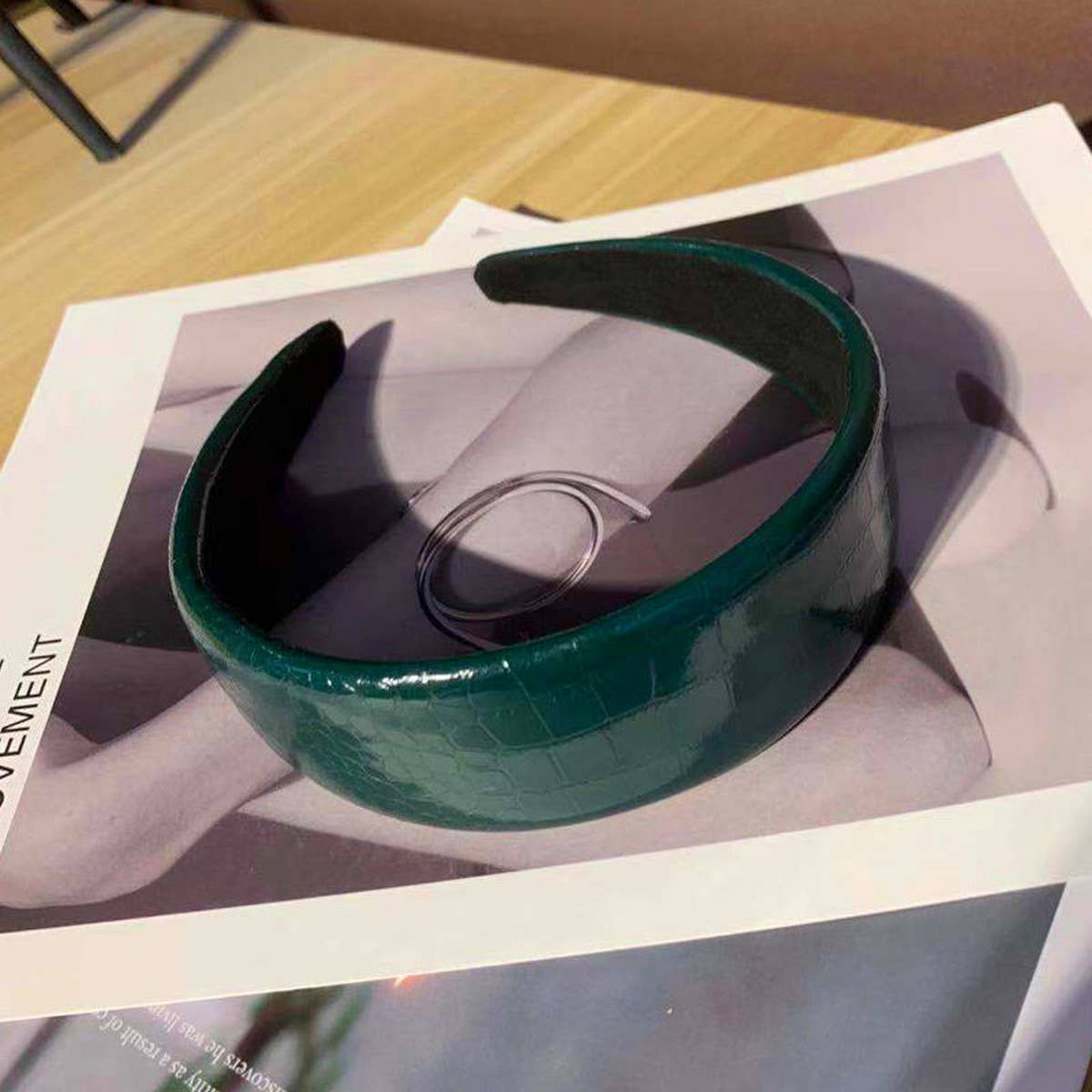 PU LEATHER SOLID COLOR SIMPLE SPONGE HEADBAND_CWAHA2575