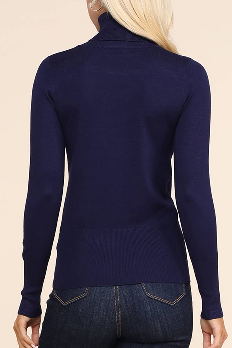 AWOSWL285_Stretch Turtle Neck Long Sleeve Pullover Sweater
