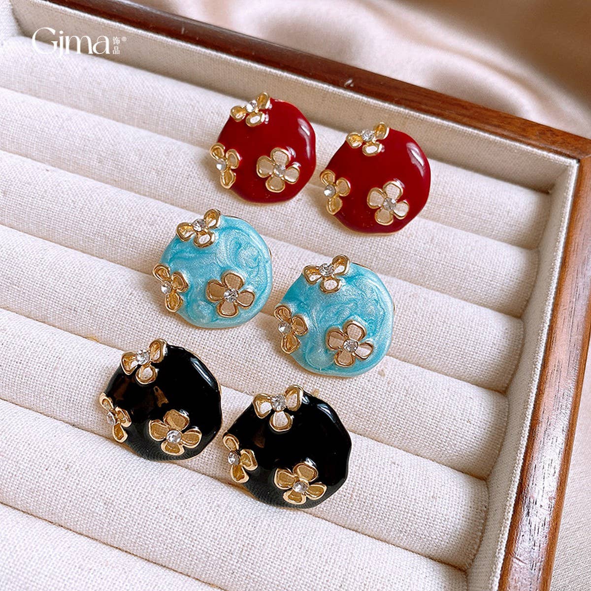 ROUND HOLLOW FLOWER FASHION EARRINGS