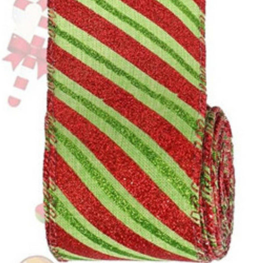 CWMM10194_CHRISTMAS GLITTER RIBBON ROLL FOR DIY BOWS