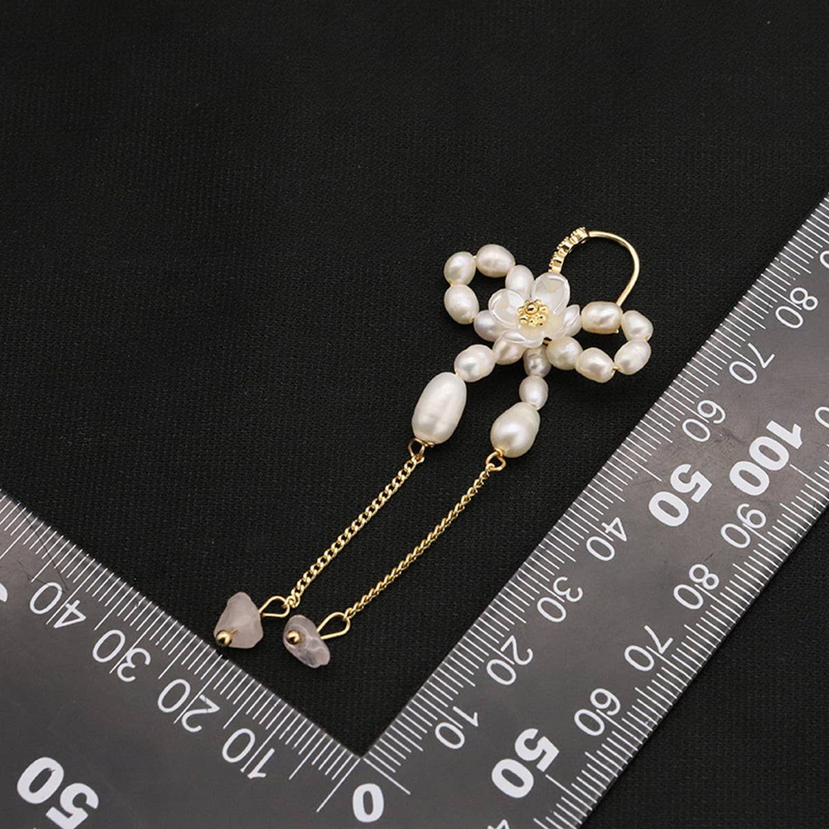 NATURAL FRESHWATER PEARL TASSEL BUTTERFLY EARRINGS