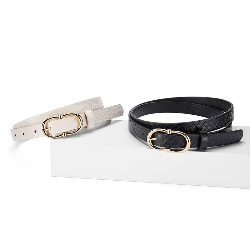 Personalized Snake-patterned metal buckle belt