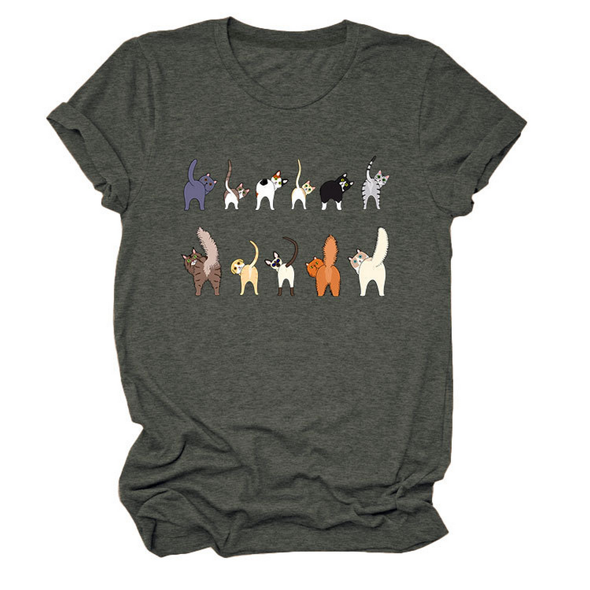 Cute Cat Graphic Tee ? 11 Cats Turn Around