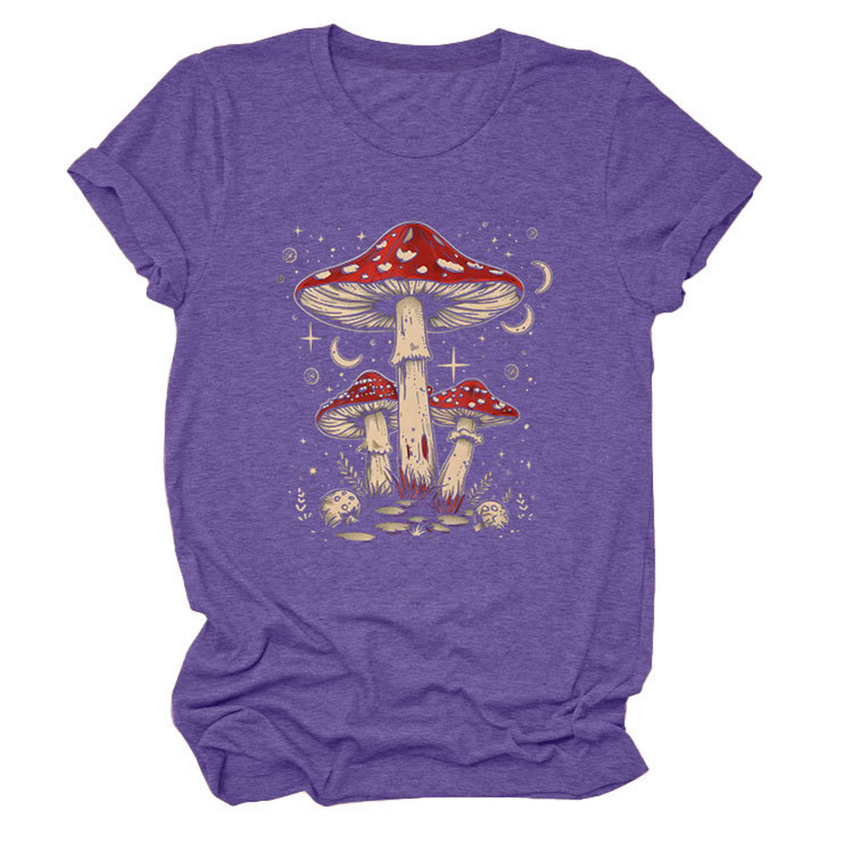 Playful Red Mushroom Print Women's Base Tee_CWTTS1510