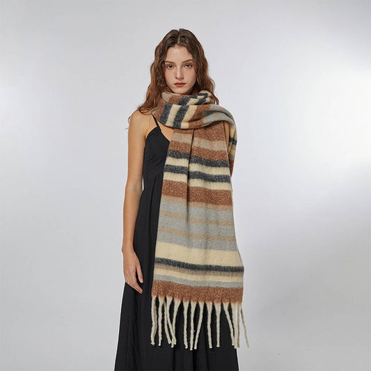 Stripe Scarf ??Cozy Faux Cashmere Winter Wrap_CWASC2359