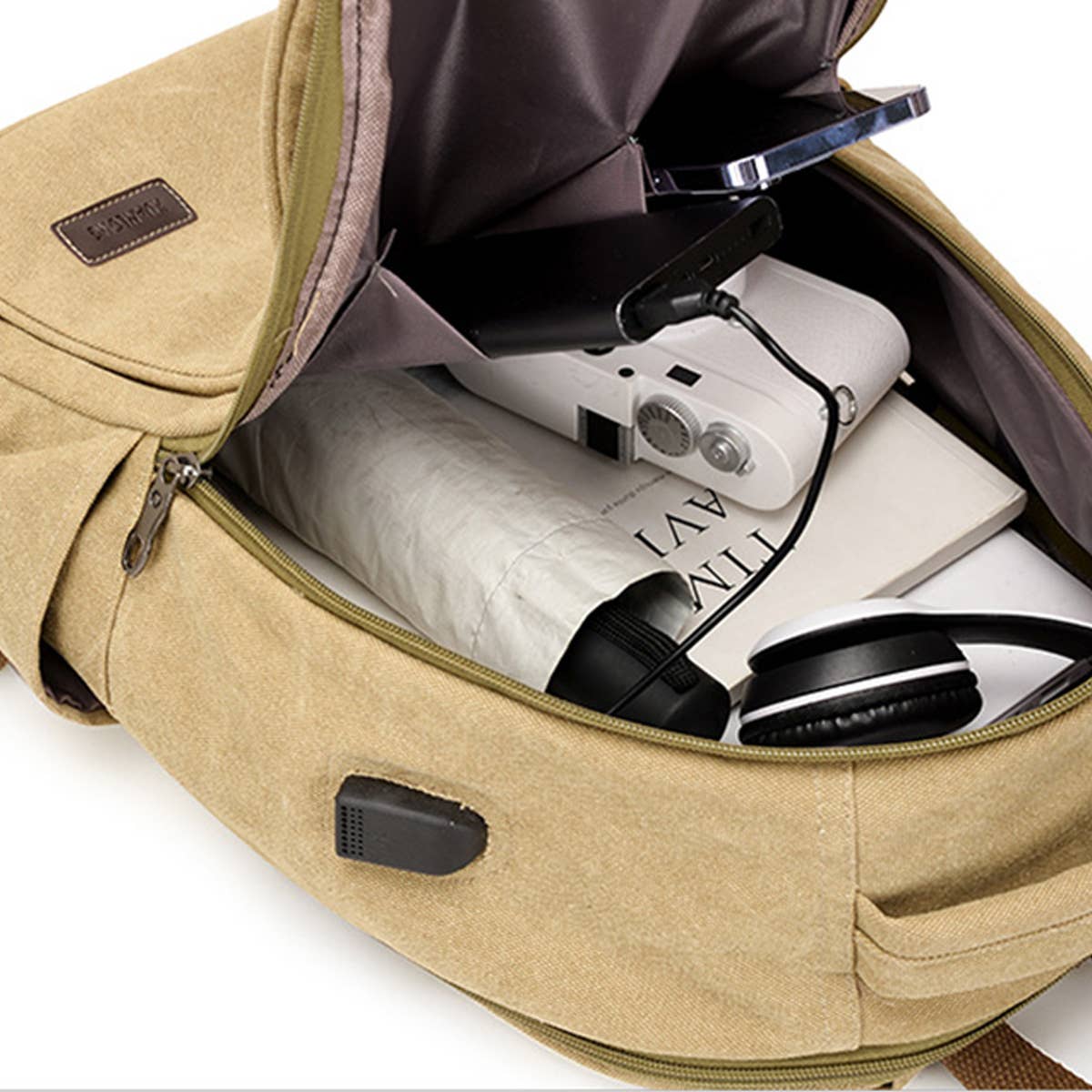 SIMPLE VERSATILE CANVAS BACKPACK,LAPTOP BAG_CWAB2201