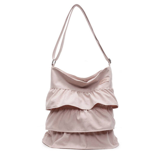 Lotus leaf pleats large-capacity crossbody bag