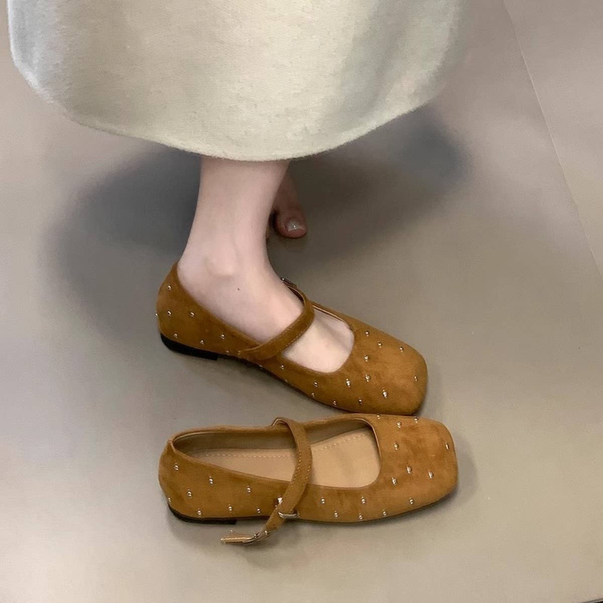 Starry Flat Mary Janes with Square Toe_CWSHF0109