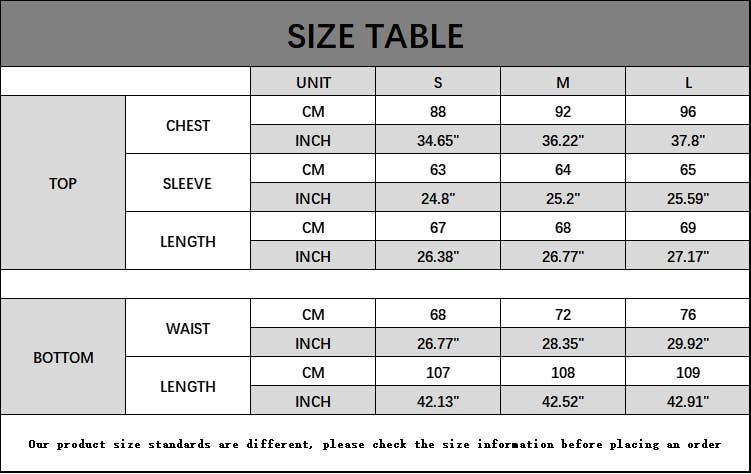 Long sleeves and trousers solid color knit suit