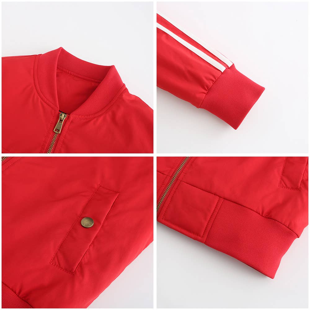 SOLID STRIPED JET JACKET WITH COTTON TRIM