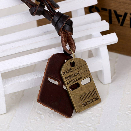 VINTAGE ADJUSTABLE LETTER PENDANT MEN'S NECKLACE