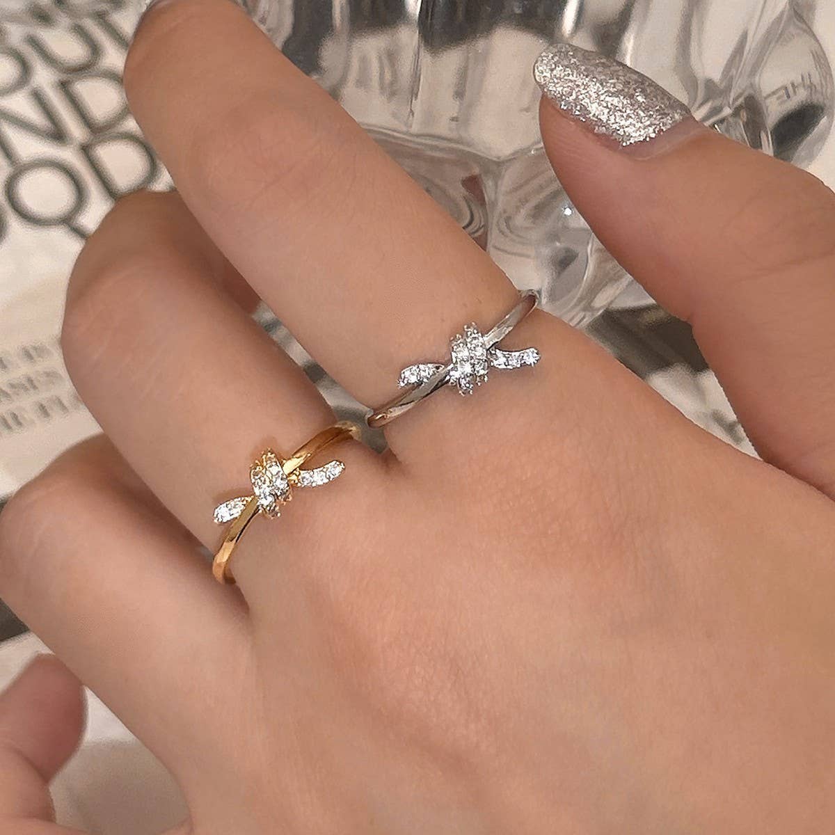 FASHIONABLE AND HIGH-END SIMPLE ZIRCON OPEN RING_CWAJE3094