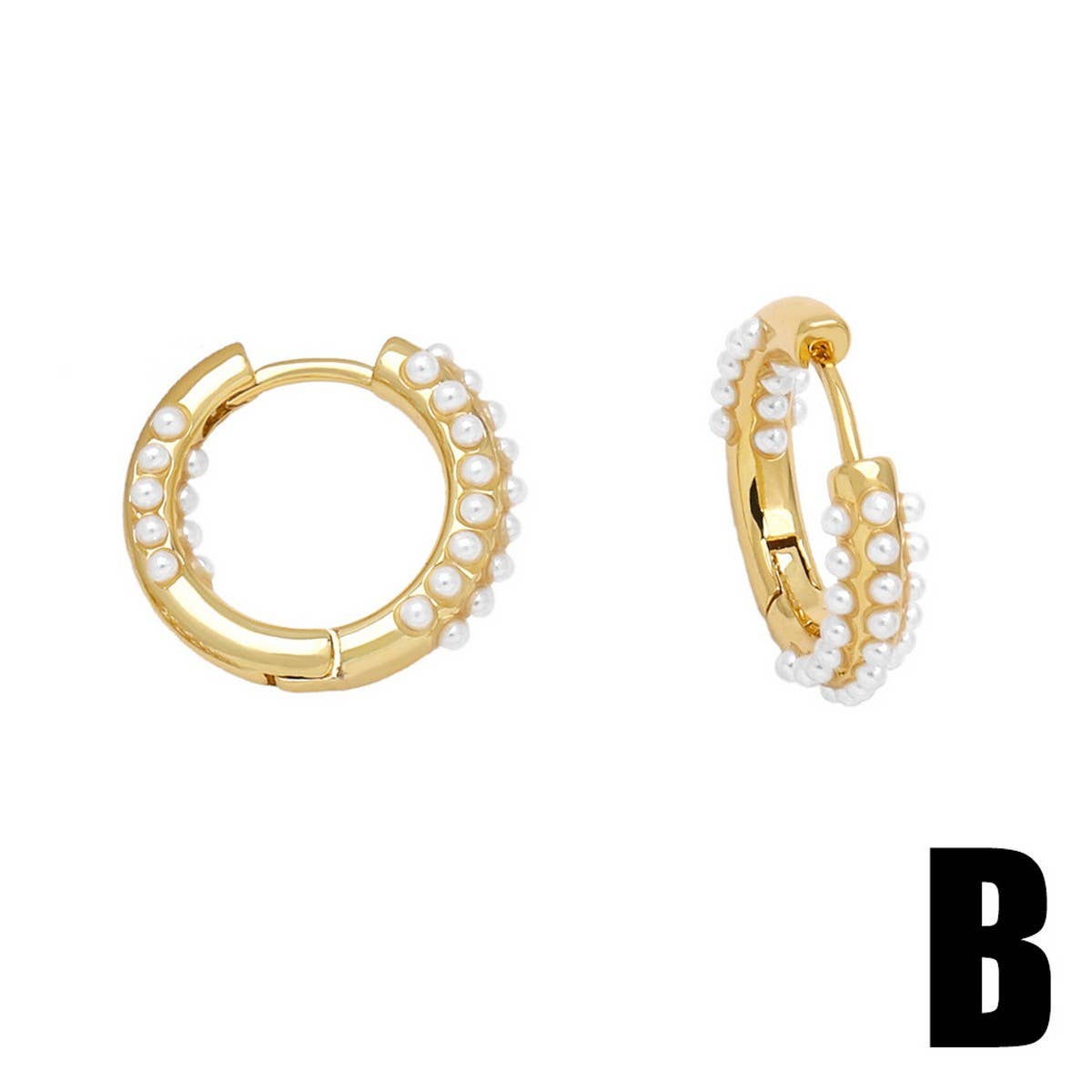 FASHIONABLE PEARL INLAID HEART-SHAPED EARRINGS