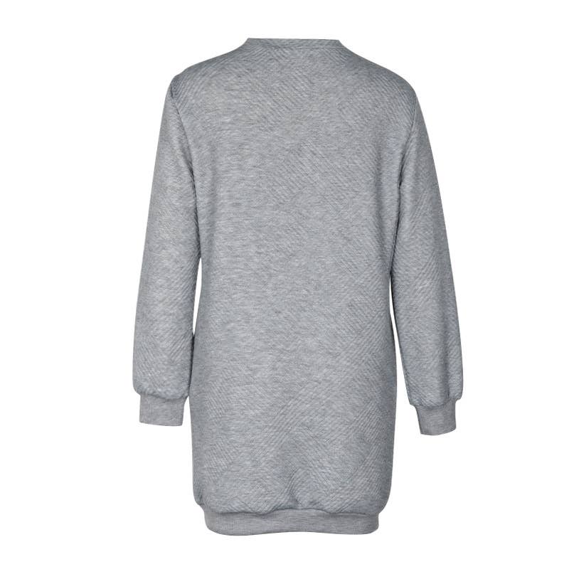 LONG SLEEVE SOLID COLOR SWEATDRESS