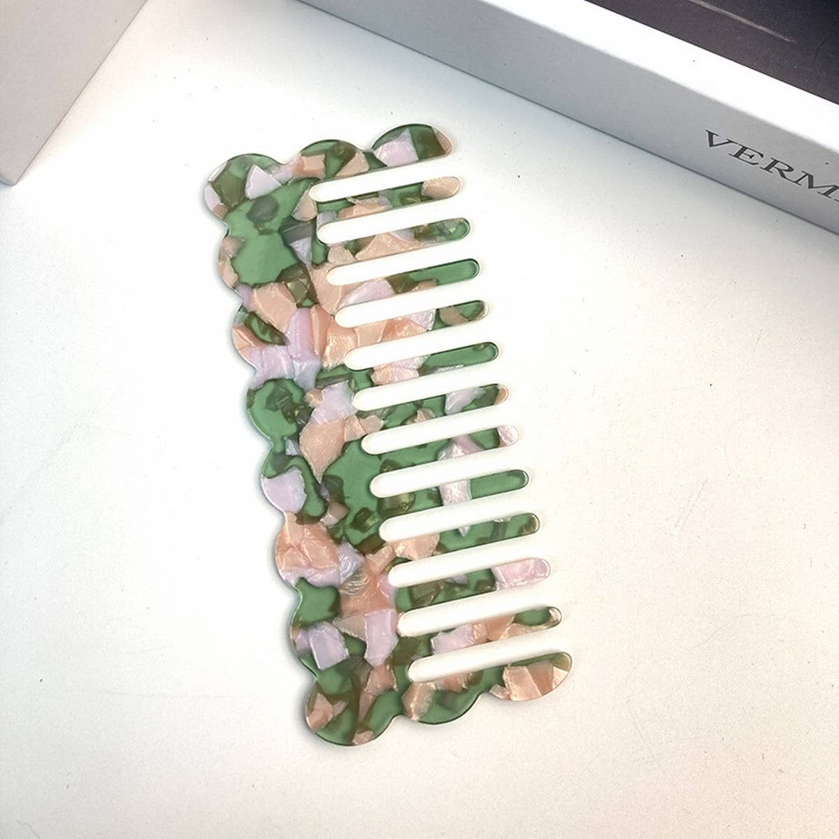 Cute Dog Wide-Tooth Comb Colorful Acetate Brush