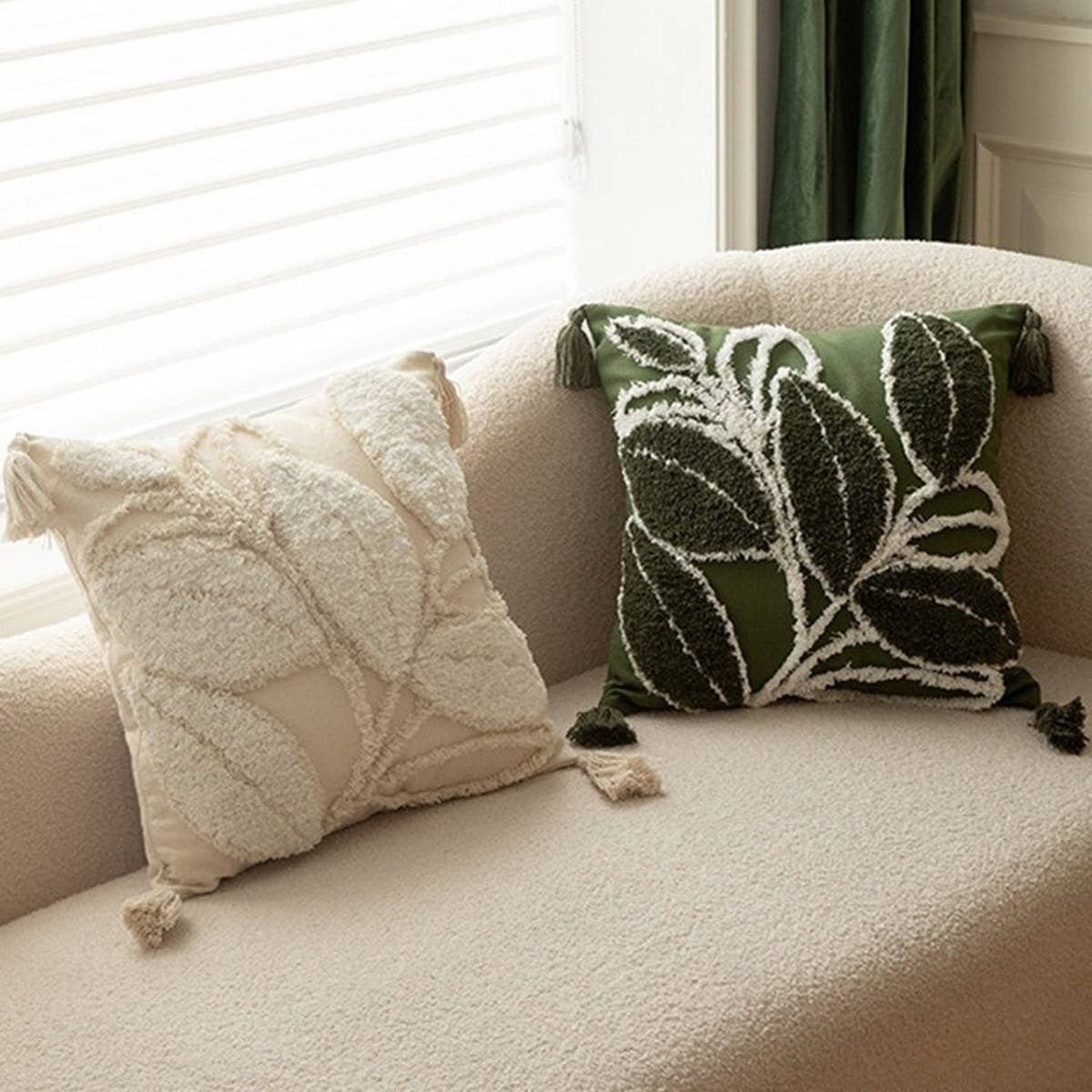 Embroidered Daisy Pillow Cover Removable RusticChic