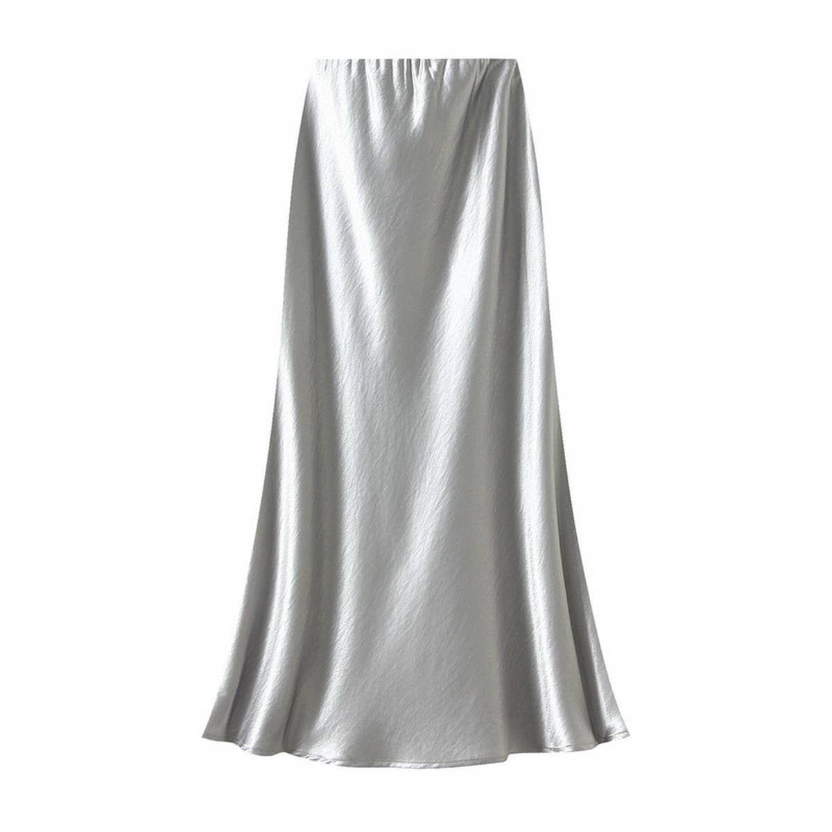 Satin Fishtail Midi Skirt with Slimming Fit