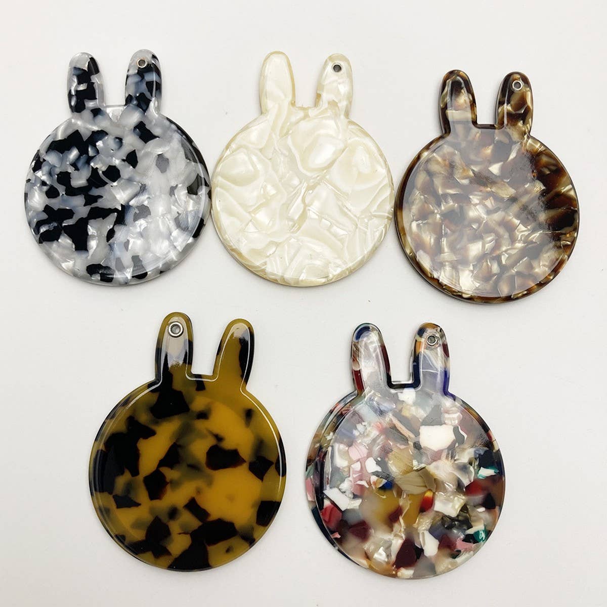 Cute Bunny Compact Mirror Acetate Floral